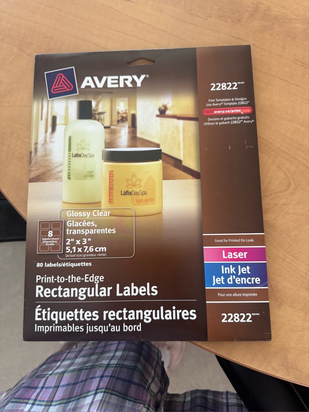 Avery Glossy Clear Rectangular Labels - laser ink jet 22822 2”x3”